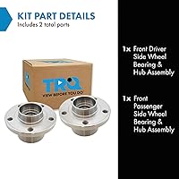 Vista 534 de TRQ Juego de 2 rodamientos de rueda trasera y conjunto de cubo con sensor ABS compatible con Ford Transit Connect 2014-2018