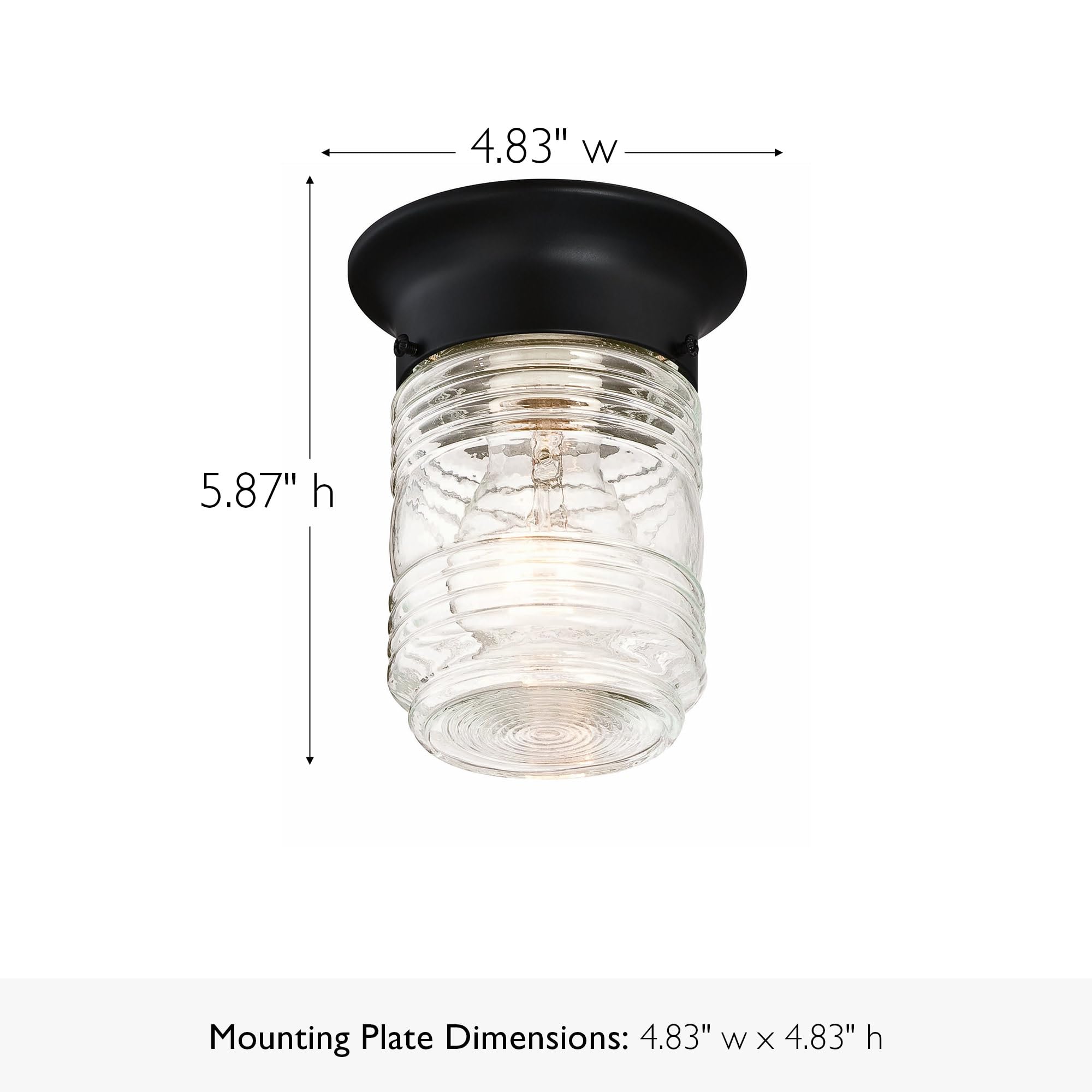 Design House Jelly Jar Indoor Outdoor Flush Mount Ceiling Light