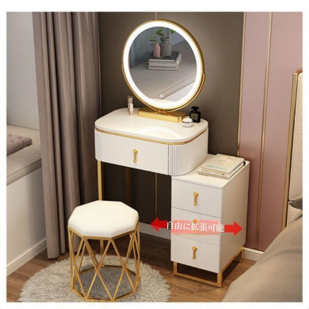 Amazon｜Acnivko ドレッサー 鏡台 バニティデスクセット 北欧風 化粧台