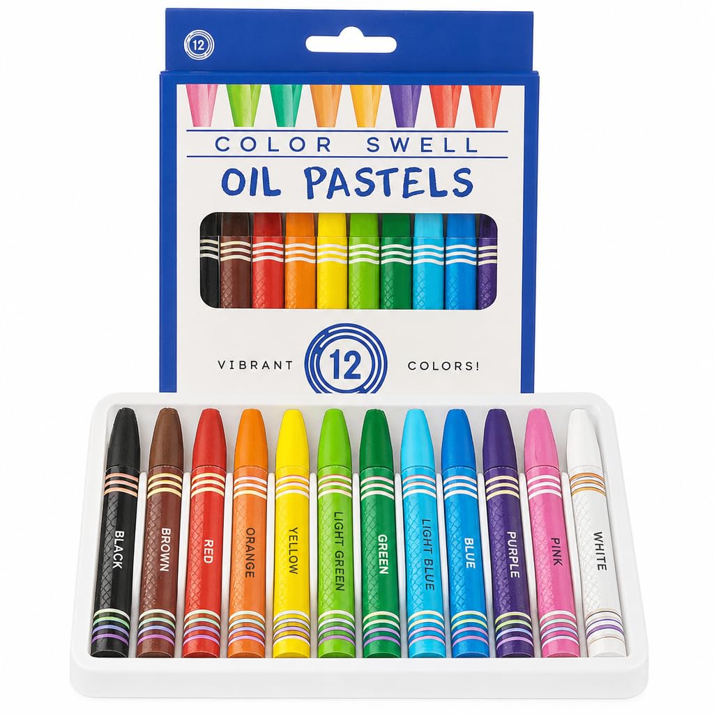Color Swell Pastelli a olio sfusi – 36 confezioni con 12 colori ciascuno, perfetti per bambini, aule, feste, studenti, donazioni, bomboniere, pastelli a olio sfusi
