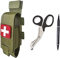 Vista 12 de Bolso Táctico para Torniquete TQ Estuche para Torniquete Cartuchera Médica para Trauma y Tijeras con Tijeras y Lápiz (Set Gris)
