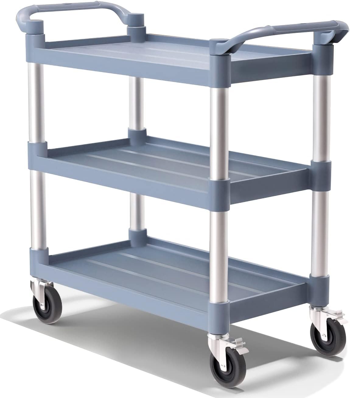 Generic Commercial 3 Tiers PVC Service Cart Utility Trolley,home kitchen,and Hotel use. (100X50X100CM), 102142