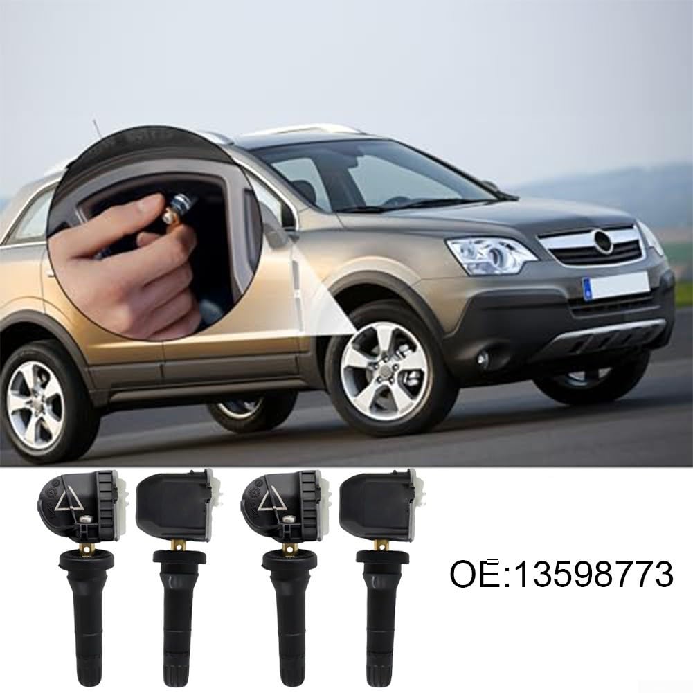 Confezione da 4 sensori di pressione dei pneumatici 13598773 per veicoli GMC compatibile con Ampera-e per Astra K per Mokka X Rocks 2015-2020