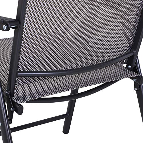 Outsunny Folding Outdoor Patio Chairs Set Of 2 Stackable Portable For Deck, Garden, Camping And Travel #TOP7