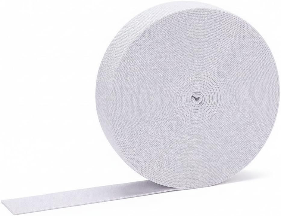 1/4 Inch Thin Elastic Band for Sewing(11 Yards, White), Uiewefy Flat Elastic for Sewing Waistband, Pants Waist and DIY Crafts