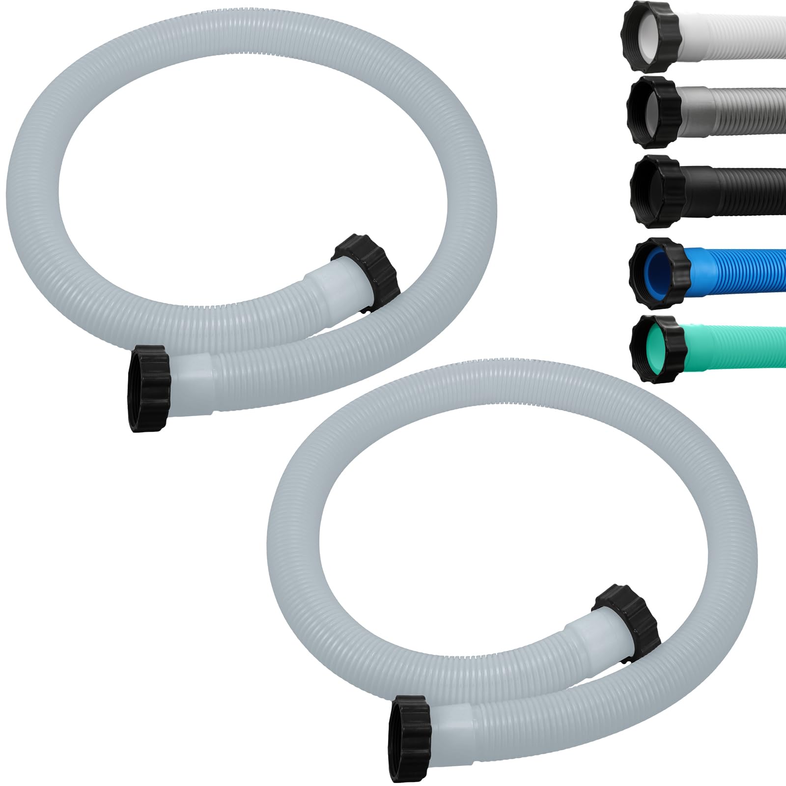 eBoot 2 Pcs 1.5" Diameter 29060e Pool Hose for Above Ground Pools 59'' Long Pool Pump Replacement Hoses for Swimming Pool Filter Pump and Saltwater System(Clear White)
