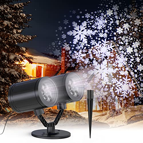 Double-Head Snowflake Projector Red