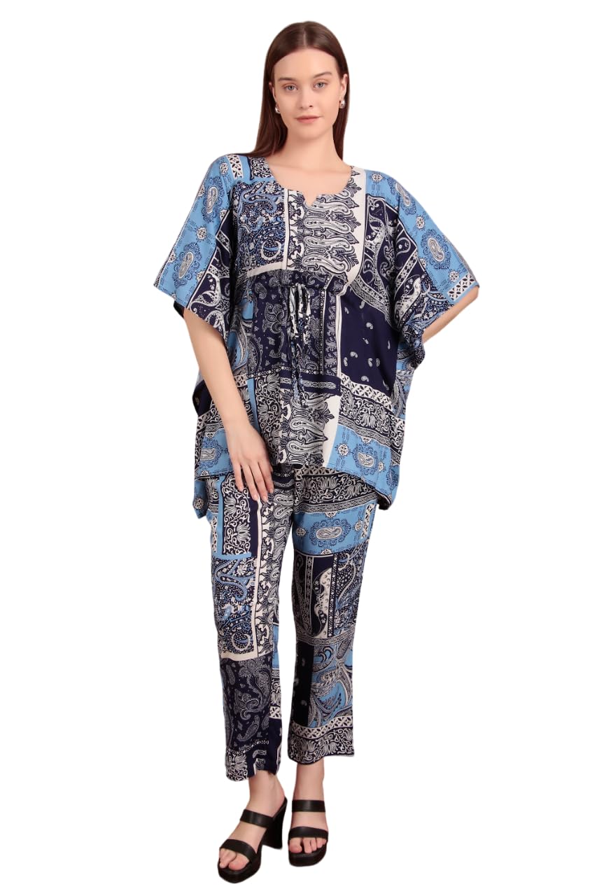 darvi Women’s Printed Rayon Ethnic Co-Ord Set – Stylish Top & Matching Trousers, Comfortable Fit, Trendy Outfit for Casual, Lounge, Brunch, Vacation & Festive Occasions-picture-44