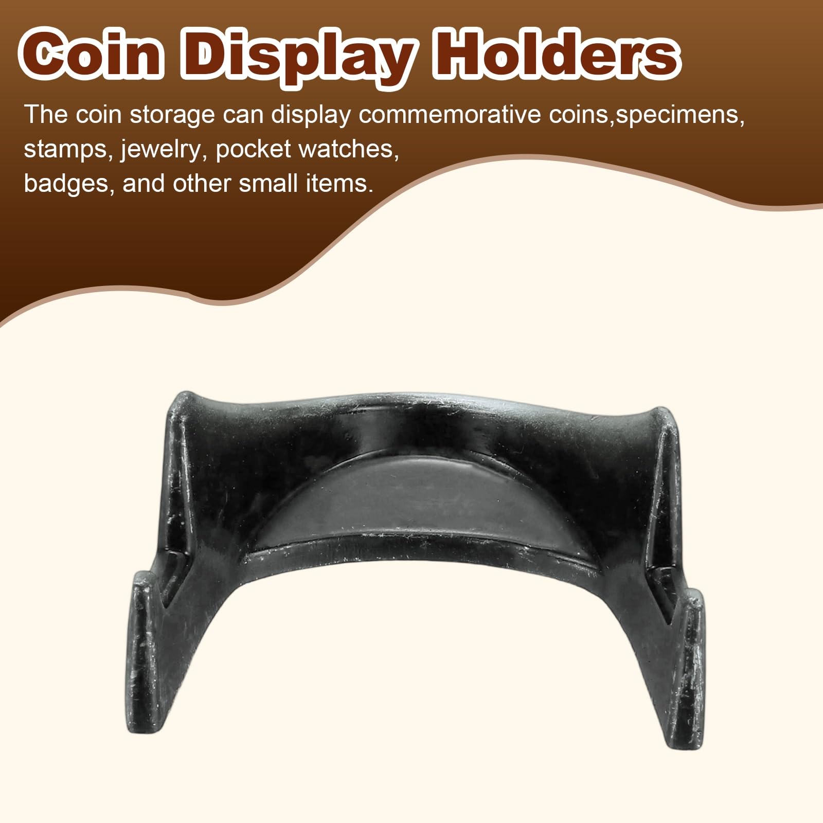 PATIKIL Coin Display Stands, 4Pcs Mini Coin Easel Presentation Holder for Silver Dollar Collectors Collection Supplies, Dark Silver - Image 3