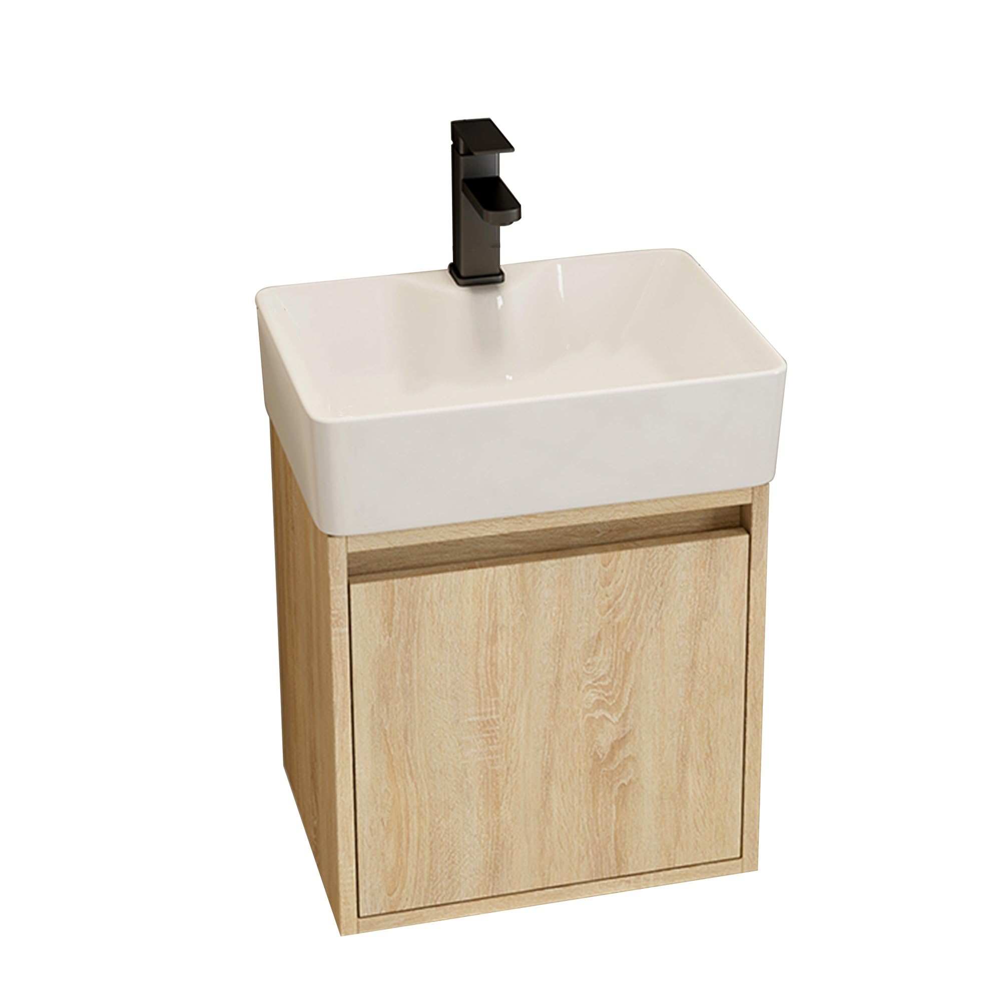 Mueble de Baño Suspendido con Lavabo Pequeño para Espacios Reducidos(Small)