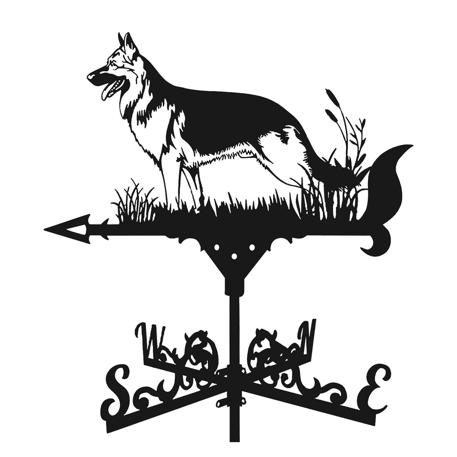 Segnavento da Giardino, Banderuola Segnavento in Metallo, Indicatore di Direzione del, retrò Scultura per Decorazione del Cortile Tetto Capannone Garage Fienile Esterni Giardino, Nero