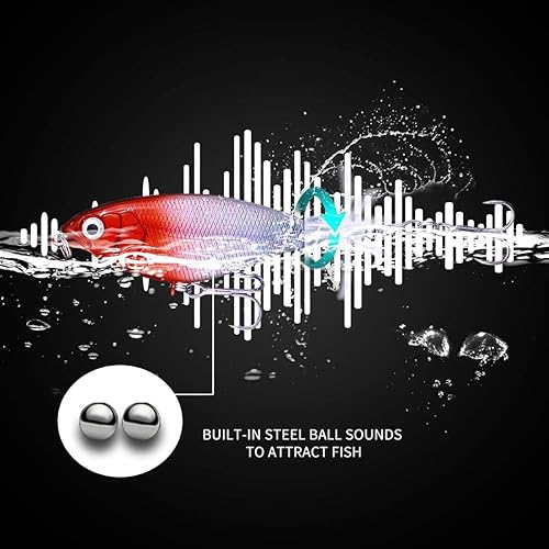 Miniatura 3 de Señuelos de pesca Topwater con caja de almacenamiento, Whopper Popper para lubina, bagre, lucio, perca, cebo flotante con cola giratoria para agua