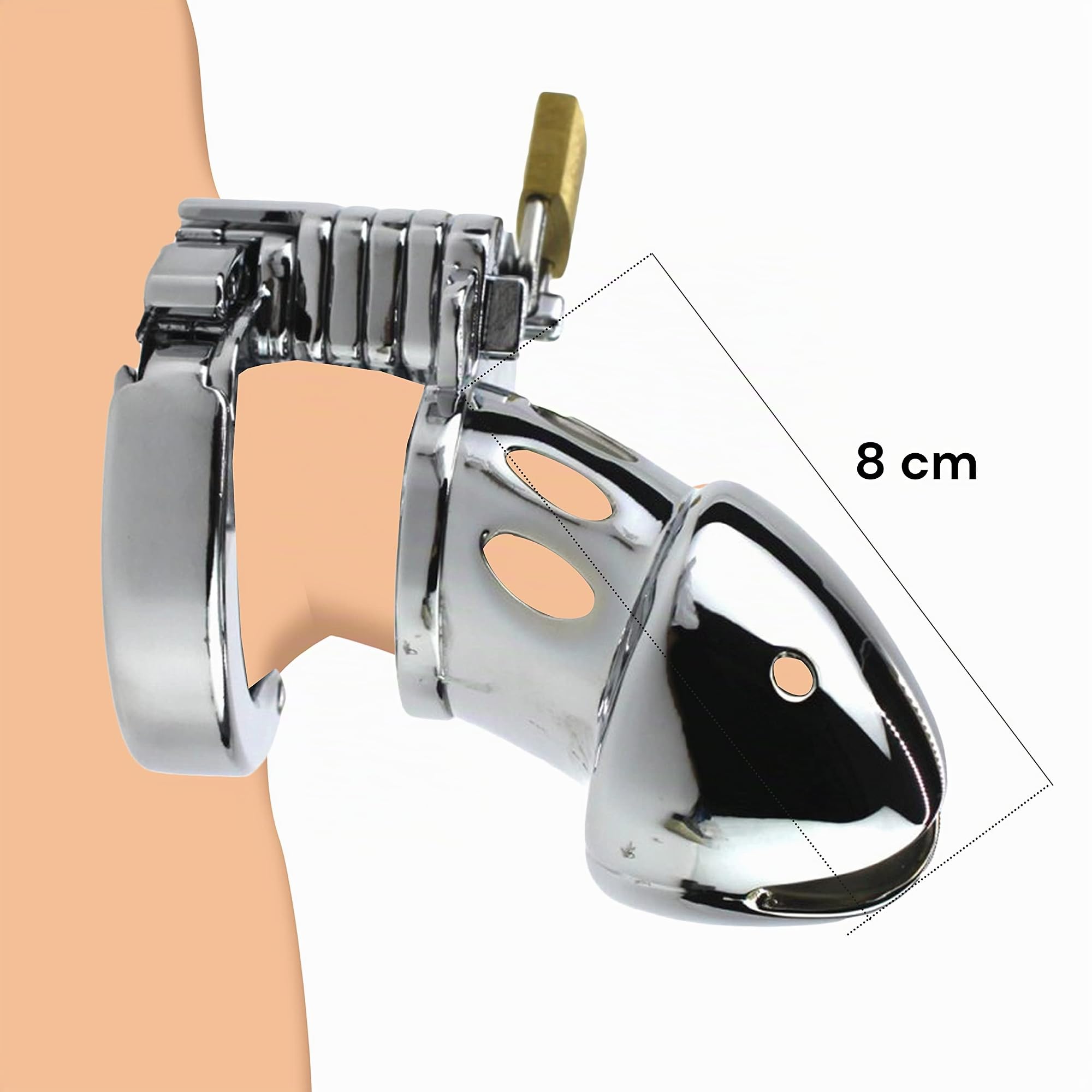 Cinturón de castidad para hombres extremos: jaula de castidad para pene, metal masculino, juguete sexual esclavo. Jaula para el pene, jaula de castidad metálica para hombres, tamaño mediano N25-2