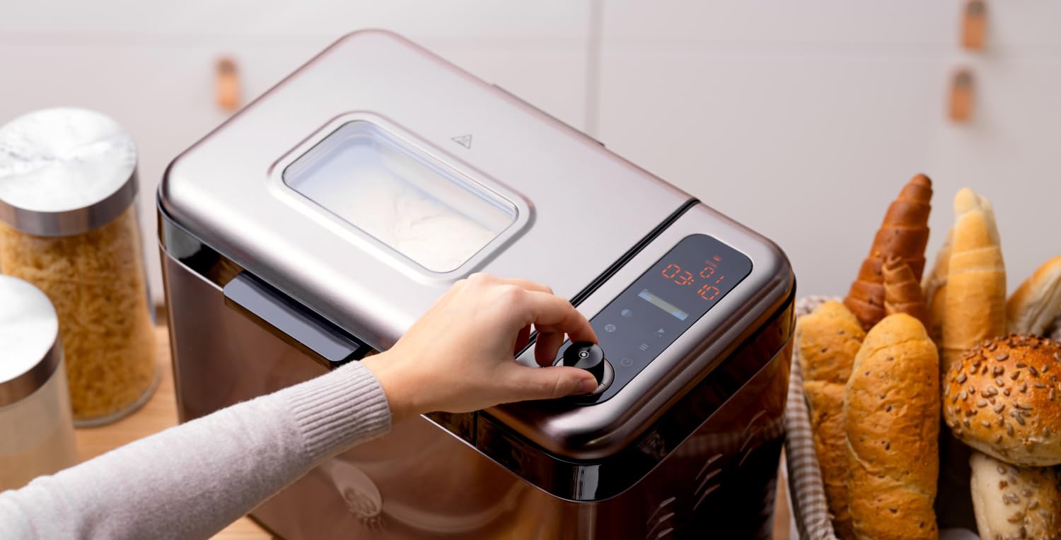 ETA Panificadora Duplica II I 850 W I 24 programas sin gluten, incluye capacidad máxima de 1,5 kg, moldes para panecillos, panaderos y magdalenas, panel de control táctil de dos pantallas I Keep Warm