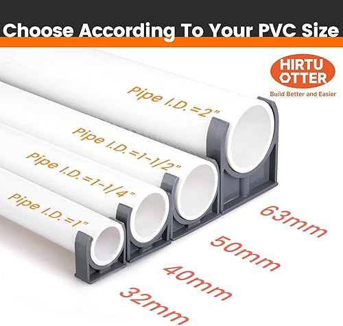 Miniatura 3 de Abrazaderas de tubo de PVC en forma de U de 50mm1.97" (gris), soporte de suspensión de manguera, alta resistencia para fontanería en el hogar,