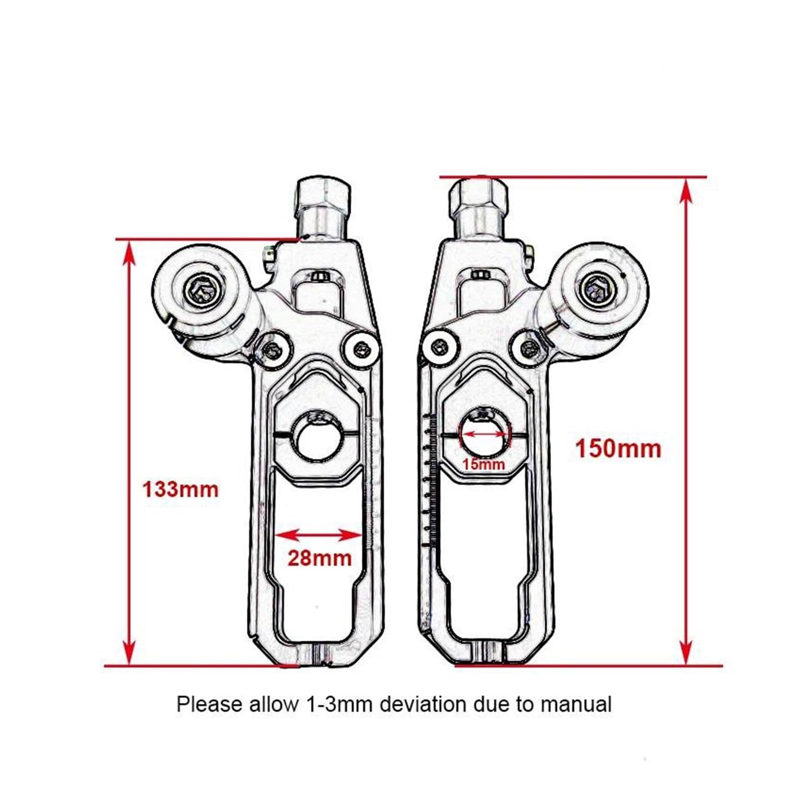 Tendicatena Universale per Moto Per R15 V3 MT-15 MT15 MT 15 R 2019-2022 2020 2021 Kit tendicatena perno ruota posteriore moto(Black)