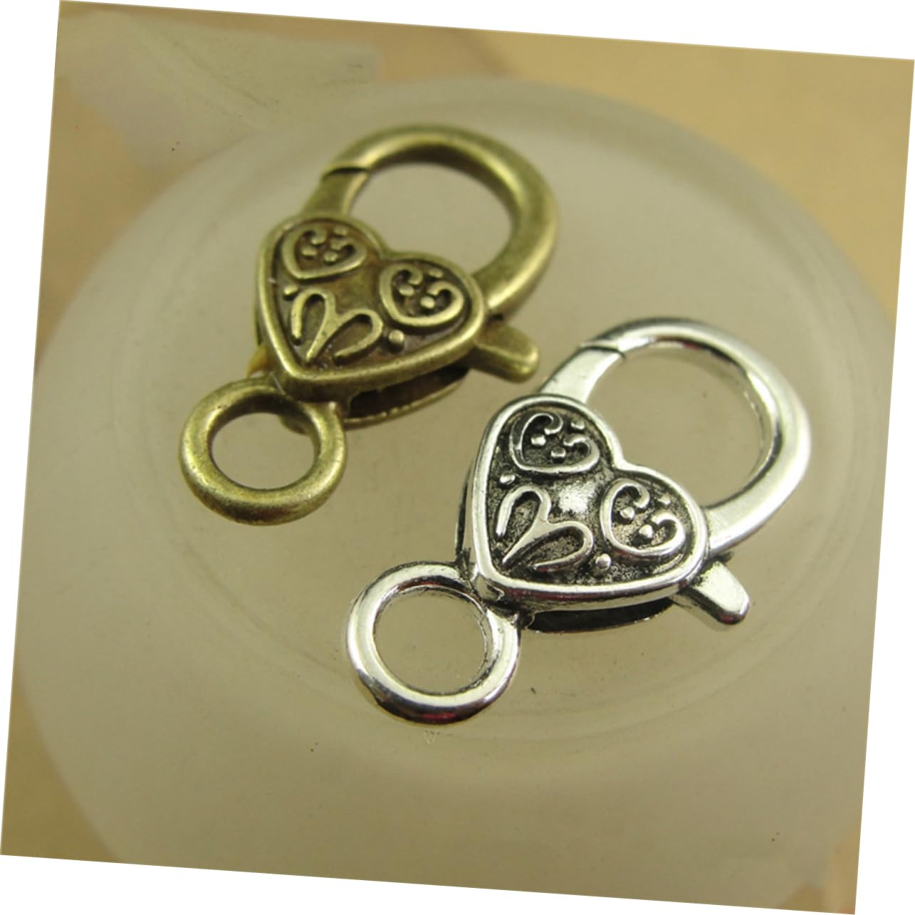 Operitacx 3 Set Di Fermagli Per Braccialetti E Collane Alla Moda A Forma Di Cuore Con Chiusura A Moschettone Per La Creazione Di Gioielli 40 Pezzi*3