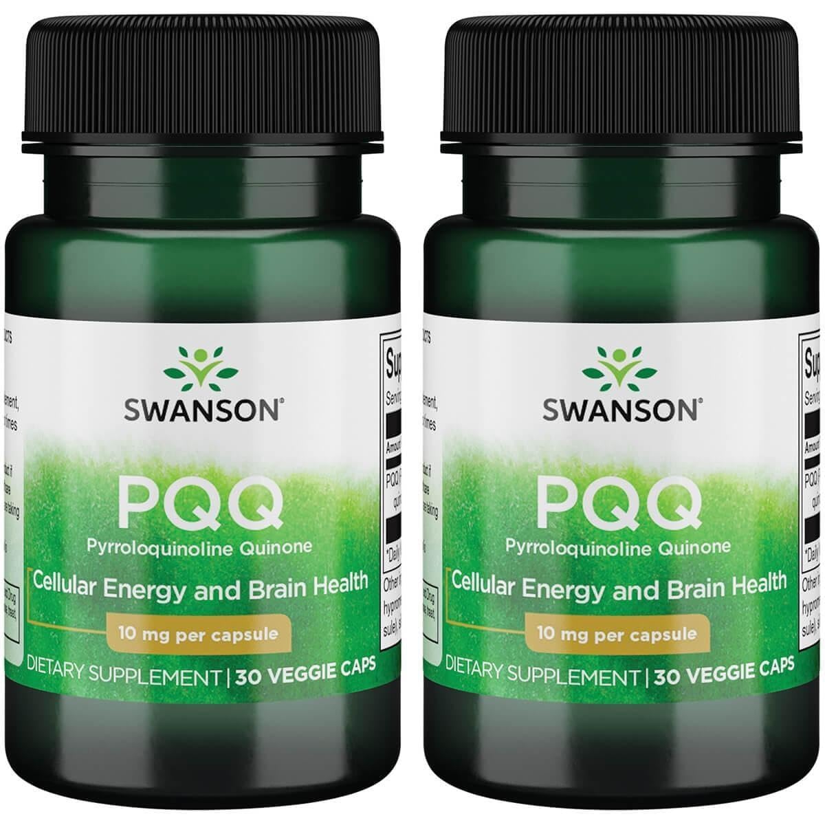 Swanson Pqq Pyrroloquinoline Quinone 10 mg, 30 Vegan Capsules, 2 Pack 30 Count (Pack of 2)