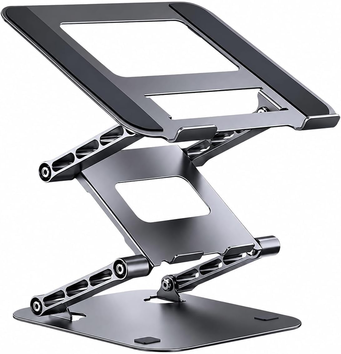 Soporte plegable de acero para laptop de tres niveles, 10-17.3 pulgadas