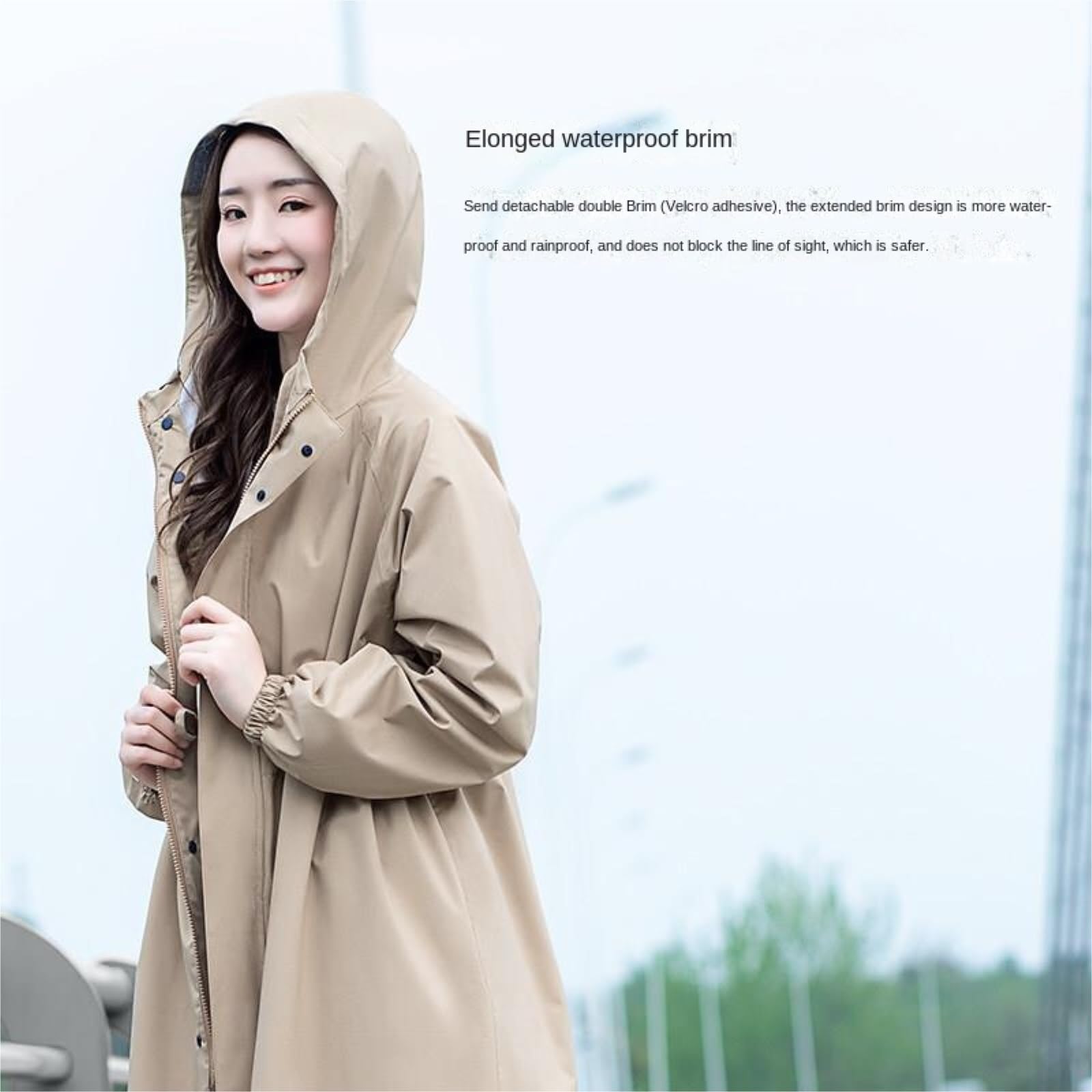 Capa de Lluvia Reutilizable Chubasquero Con Capucha For Mujer, Traje Portátil De Protección Contra La Lluvia Cuerpo Completo Ropa de Agua para Exteriores