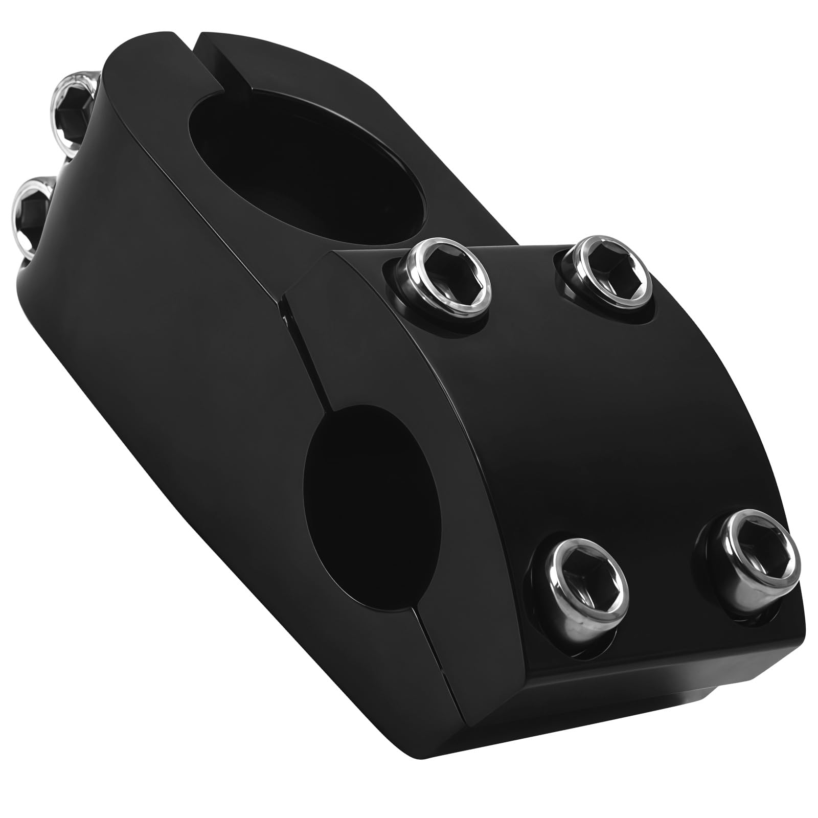 Generisch Mostek rowerowy, czarny, długość 50 mm, kąt 7°, wspornik BMX ze stopu aluminium z zaciskiem na kierownicę 22,2 mm, średnica trzpienia widelca 28,6 mm, do rowerów i BMX