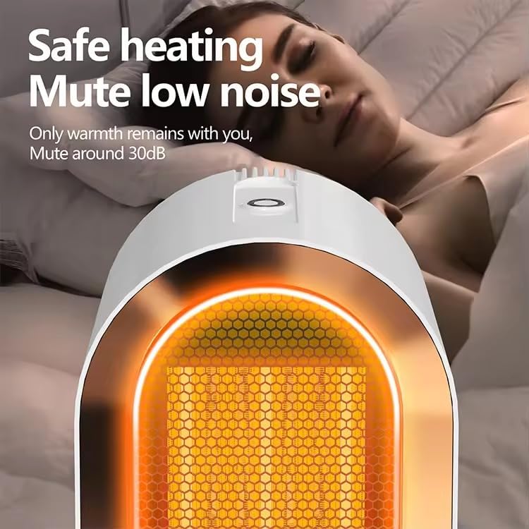 Portable Space Heater – Electric PTC Heater for Indoor Use, Ideal for Bedrooms and Small Rooms 1200W (White)