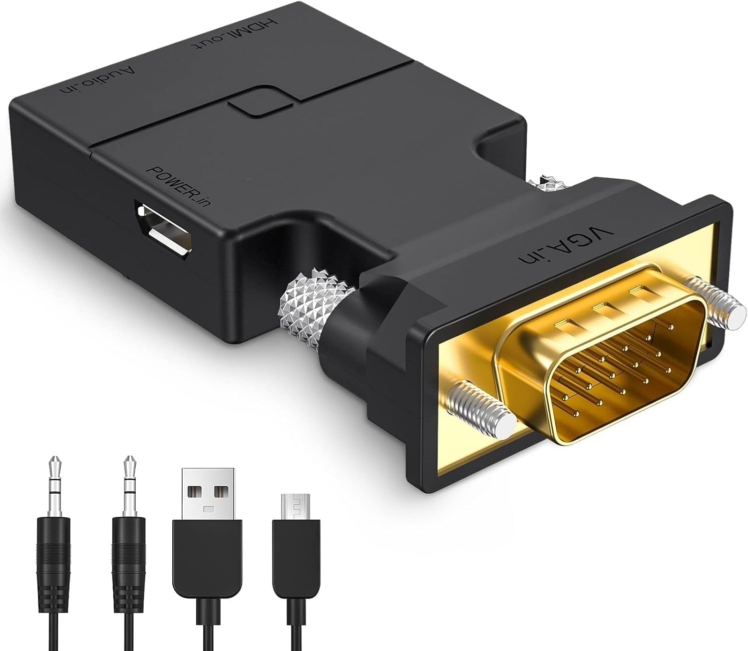 Sounce VGA to HDMI Adapter Converter with Audio,(PC VGA Source Output to TV/Monitor with HDMI Connector), Active Male VGA in Female HDMI 1080p Video Dongle adaptador for Computer,Laptop,Projector