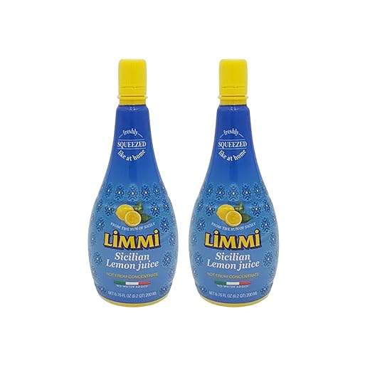 Limmi Sicilian Lemon Juice, 6.76 Fl Oz | 100% Freshly Squeezed, Not from Concentrate | Authentic Italian Lemon Juice, Like at Home [Pack of 2]