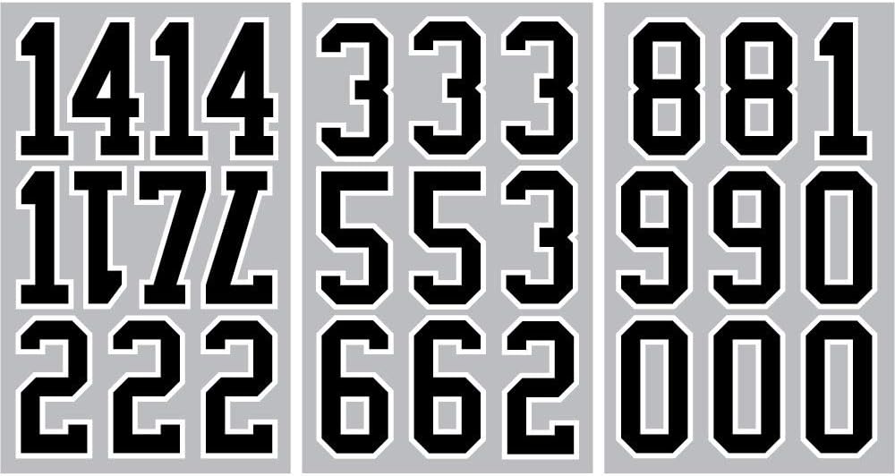 3-Inch Athletic Numbers Team Pack Black Iron-on Numbers