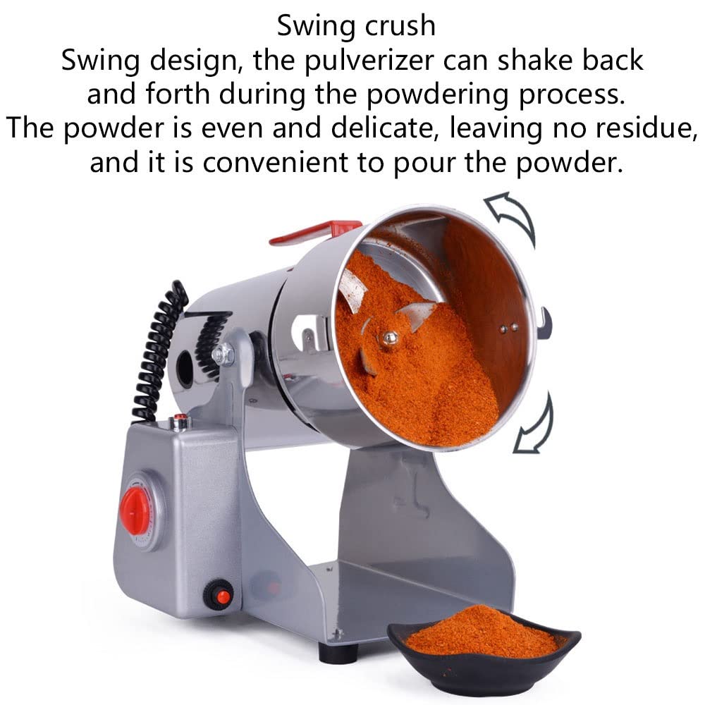800G Macinino Cereali Elettrico Acciaio Inox Alta Velocità Spezie Erbe Polverizzatore Oscillante 6 Lame Motore Rame Puro 1800W 55s Macinatura Veloce Prot Sovraccarico Per Famiglia 3-5 Caffè Noci