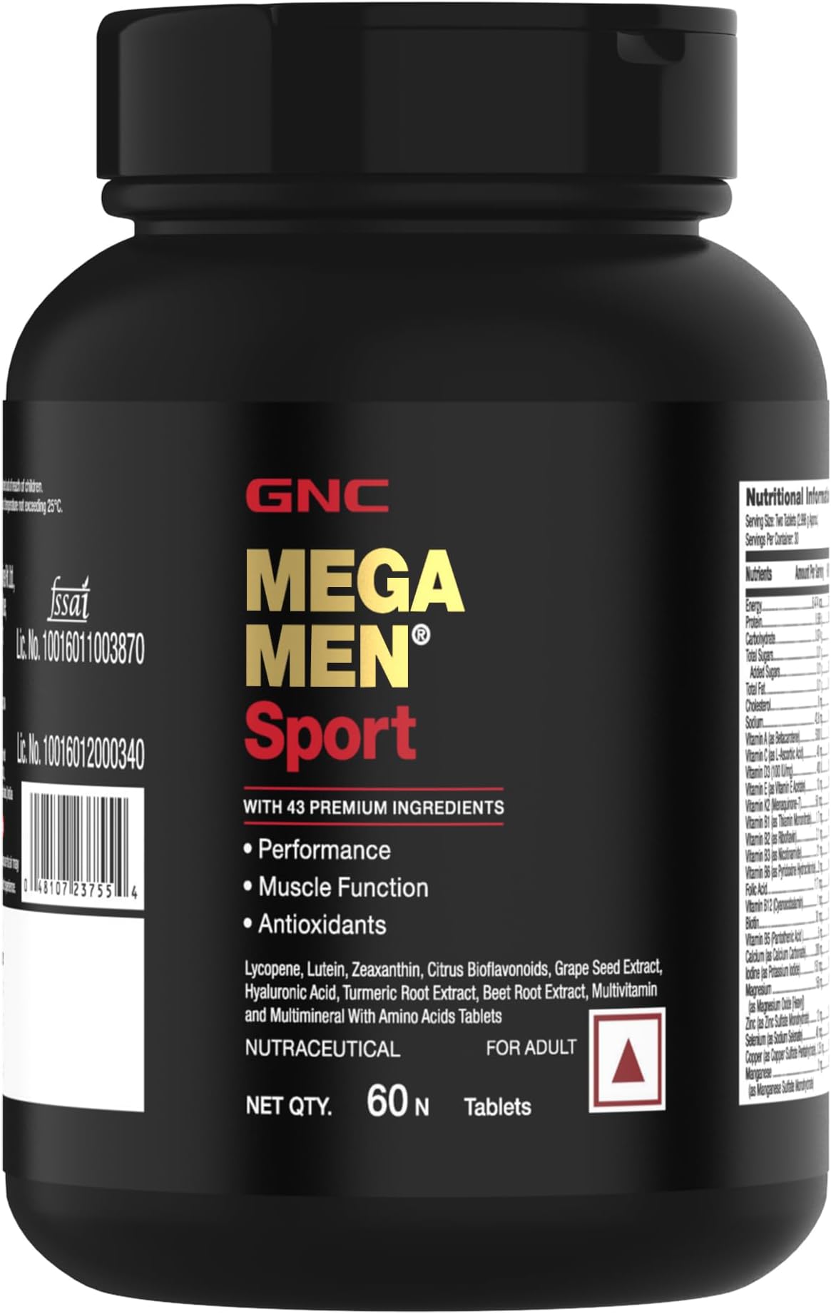 Mega Men Sport Multivitamin for Men | 60 Tablets | 43 Premium Ingredients | Boosts Muscle Performance | Antioxidant Rich | Supports Prostate Health | Protects Heart & Vision | Formulated In USA