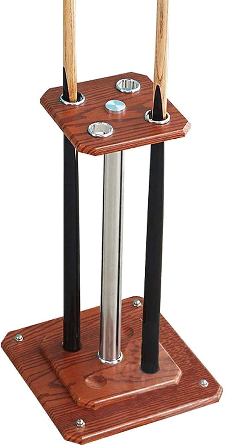 Pool Cue Rack, Pool Sticks Holder,Billiards Accessory Metal Eyelet Holds up to 4 Cues for Gyms Door/Gym Play Centers Walnut Billiard Accessories GYL240629(Color:White)