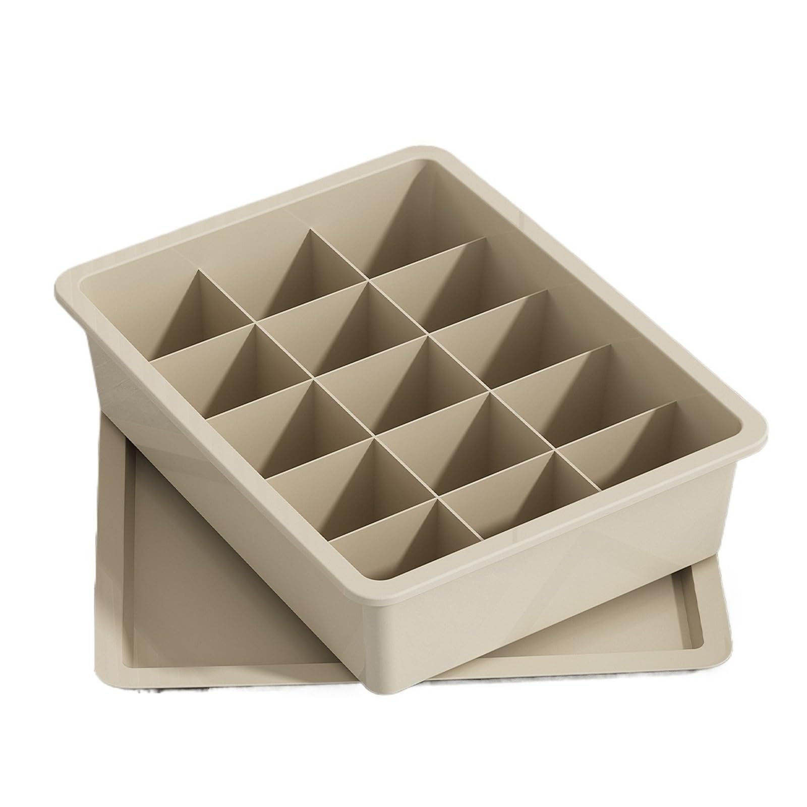 LuoAXINN Underwear Organizer Plastic Multi Grids Storage Box Wardrobe Underwear Clothes Bra Organizer(15 Grids With Lid)