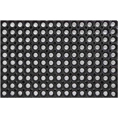 Progom - Caillebotis Caoutchouc 120cm x 80cm x 2.2cm - Noir - Haute qualité