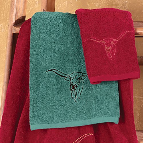 Buy Longhorn Turquoise Western Towel Set 3 pcs Western Bath Decor