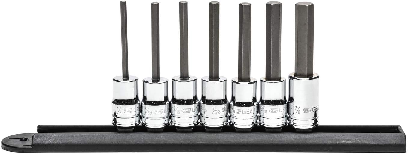 GEARWRENCH 7 Pc. 3/8 Drive Mid-Length Hex Bit Socket Set, SAE - 82529