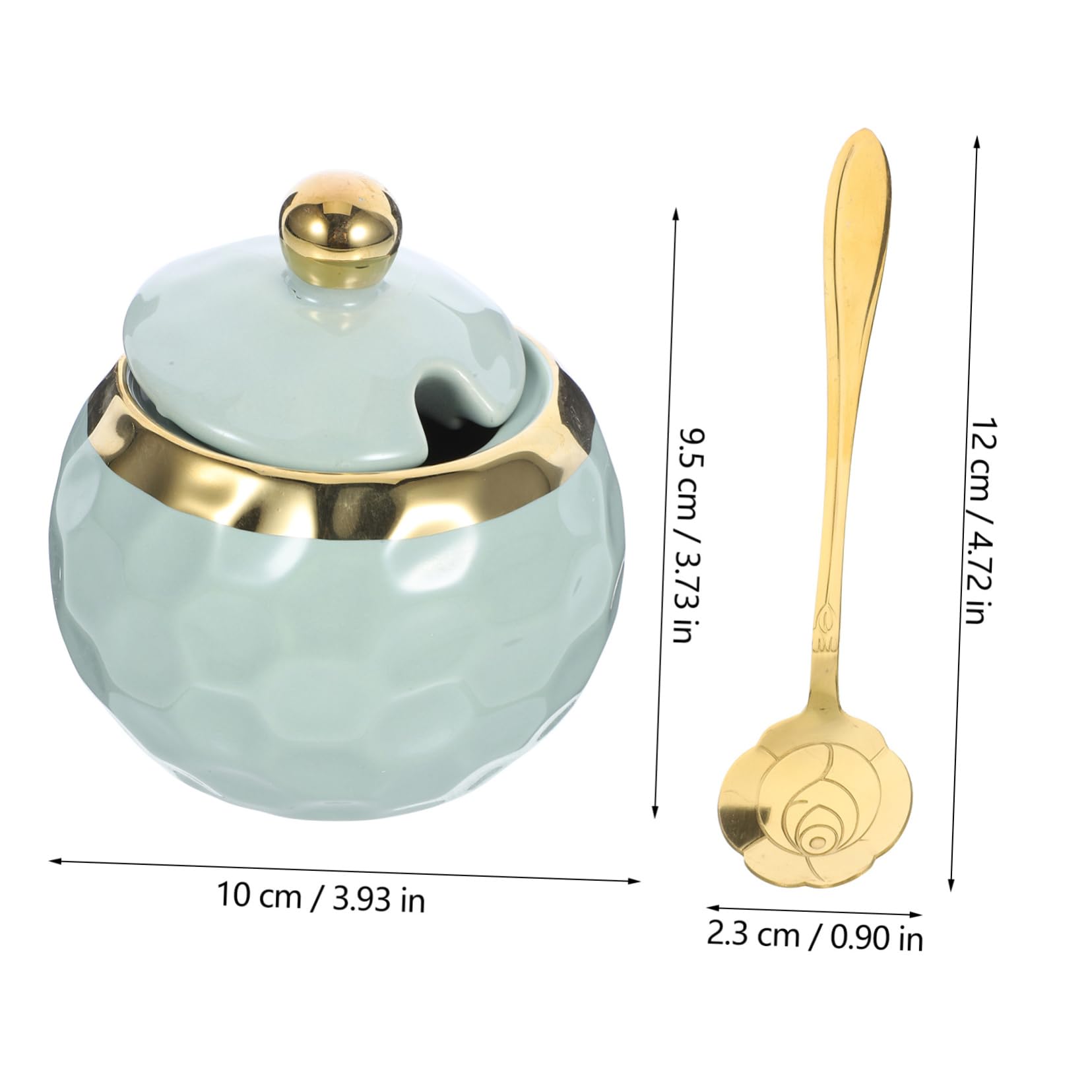 BRIGHTFUFU Ceramic Seasoning Container with Lid Spoon Porcelain Sugar Jar for Salt Sugar Chili Versatile Kitchen Condiment Bowl with Design Easy to Clean Food