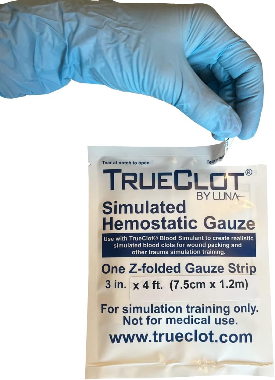 TrueClot Simulated Hemostatic Gauze (for Training ONLY) (Single 4 FT Z-Fold Gauze)