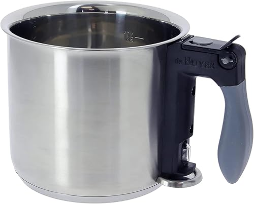 de Buyer Bain-Marie de doble caldera – 1.6 cuartos de galón – Ideal para cocinar, calentar y descongelar alimentos delicados, incluyendo natillas y