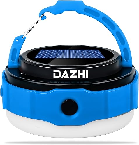 Linterna de campamento de energía solar, luz LED recargable para tienda de campaña, 7 modos de luz, banco de energía para teléfono, linterna LED