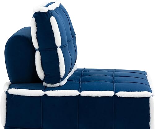 Miniatura 6 de XYZTech Sofá individual sin brazos, silla moderna de acento de dibujos animados, estilo cómico, silla de ocio elegante para estudio, sala de estar,