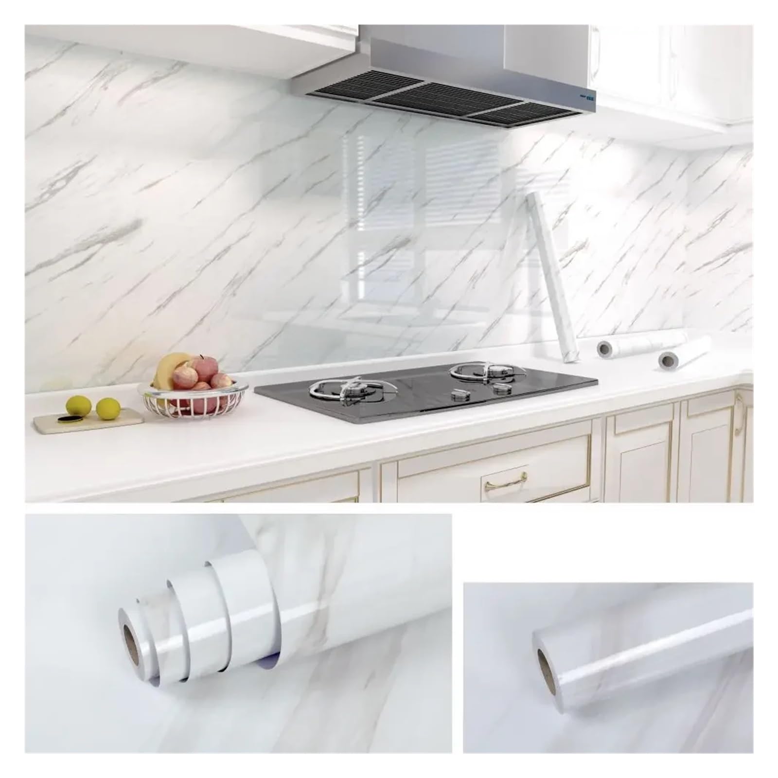 Aywtiun Sd05 Oil Proof Waterproof Contact Paper 20M Marble Self Adhesive Waterproof Wallpaper For Kitchen Cabinet Oil Modern Style Bathroom Decoration Wall For Kitchen Worktop Fridge Splashback(,40Cmx10m)