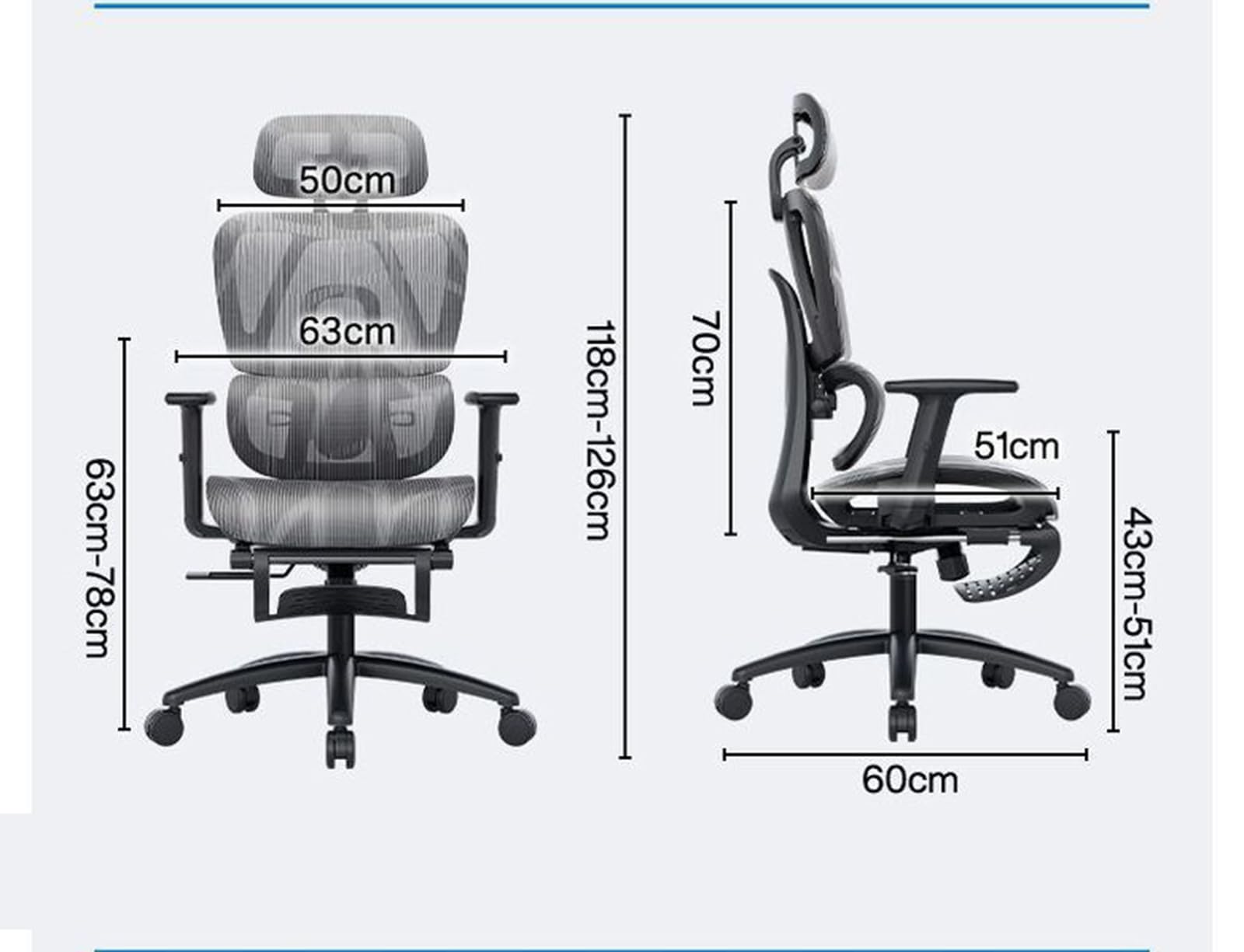 Krzesło biurowe, ergonomiczne krzesło biurkowe z regulowanym podparciem lędźwiowym, podłokietnik 3D, zagłówek, odchylany do tyłu 4-poziomowy, krzesło z siatki domowej