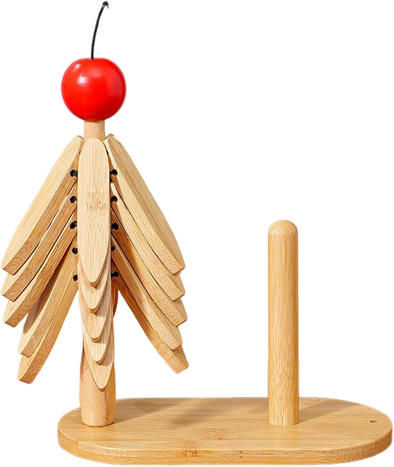 Ensemble de dessous de plat en forme d&rsquo;arbre en bois – Tapis chaud pour protéger les surfaces | Bois naturel avec support et couche de tissu, assiettes, bols, théières, tasses, tapis résistant à la chaleur, cuisine à manger pour décoration de table, ferme