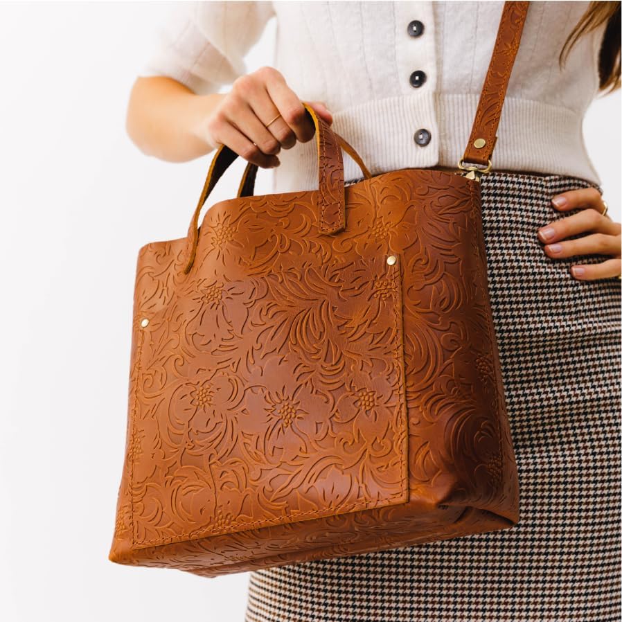 Portland Leather Goods Medium Crossbody Tote for Women – Handmade from the Finest Full-Grain Hides | Handmade - Image 3