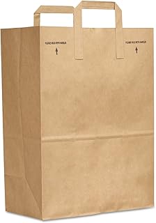 General Supply SK1670EZ300 1/6 BBL Paper Grocery Bag 70lb Kraft Standard 12 x 7 x 17 300 Bags