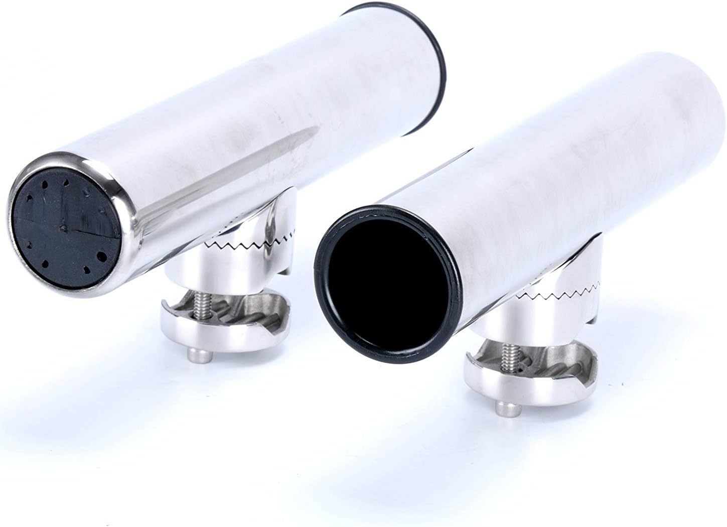 Amarine Made Boat Rod Holders Clamp Stainless Steel Rod Holders Clamp on Fishing Rod Holder for Rails 22mm (7/8") to 25mm (1") diam (2 PCS)