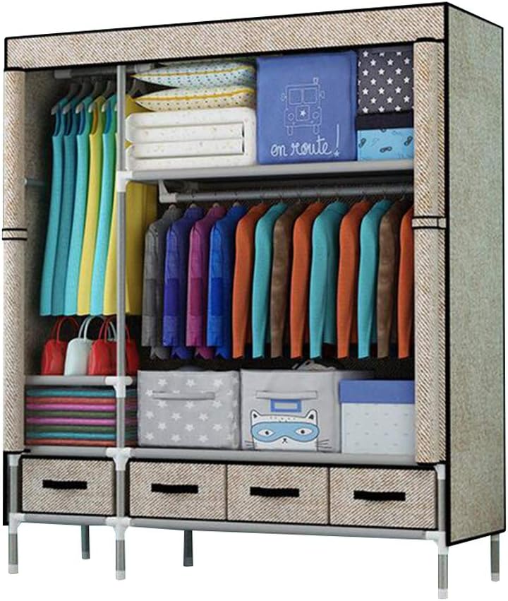Cloth Wardrobe Clothes Closet, Portable Closet Wardrobe Storage Closet Standing Closet Fabric Cabinet Portable Wardrobe,A_130X40X170CM