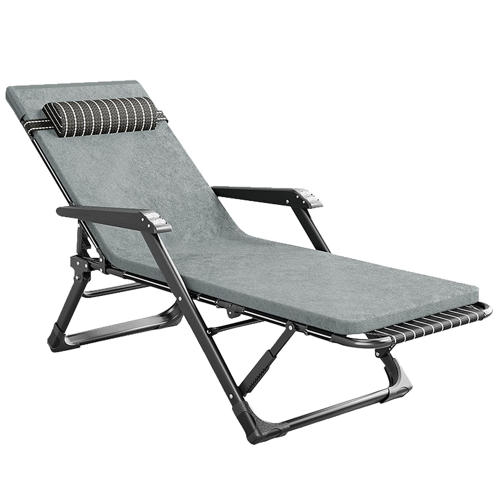 Sillón reclinable portátil Plegable para jardín, sillón de Gravedad Cero con Almohadilla de látex Desmontable, sillón reclinable para Patio