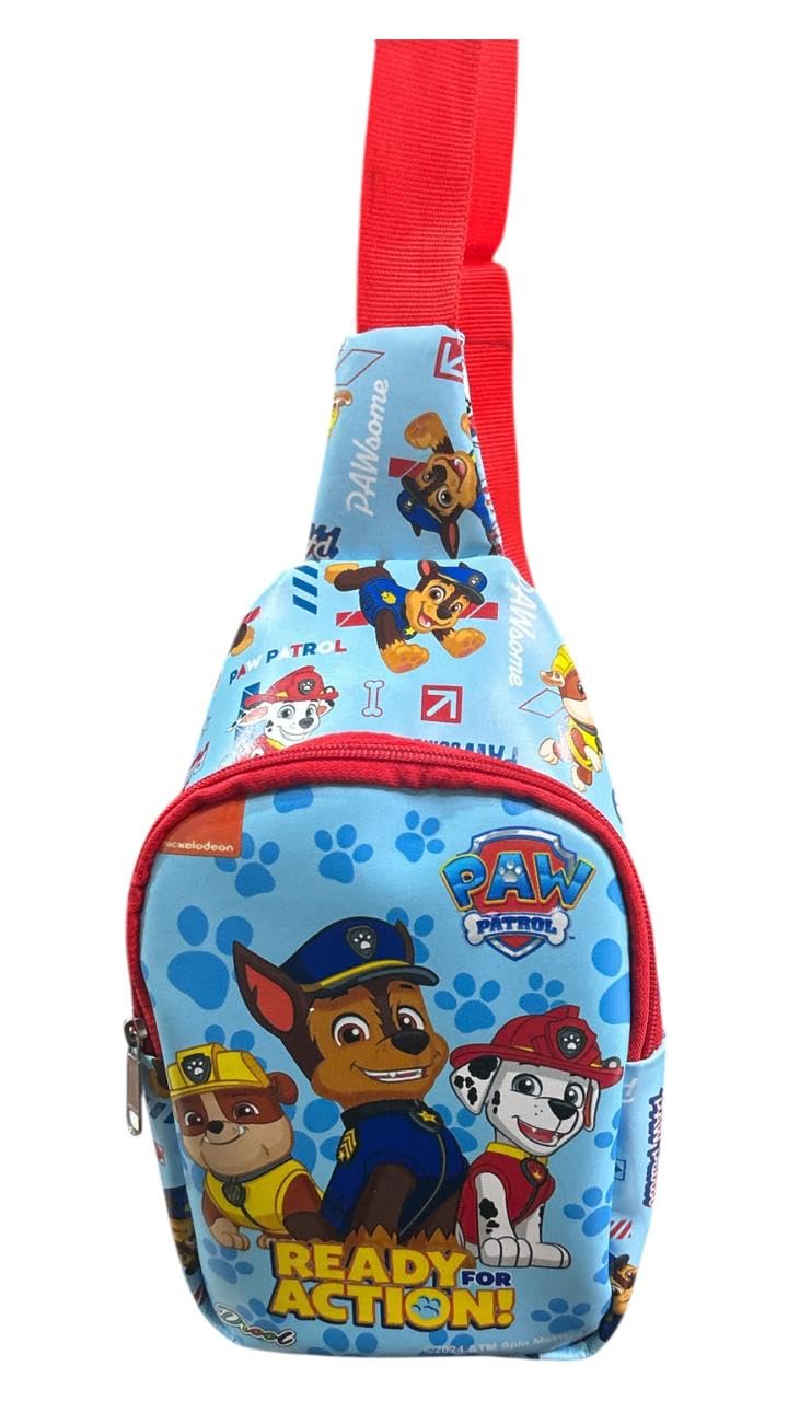 Jiada Kids Travel Crossbody Sling Chest Multi-Purpose Bag Paw Partol Print - Licensed Paw Partol Product